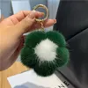 Portachiavi di alta qualità Fluffy Real Keychain Genuine Cute Flower Portachiavi Anello in metallo Ciondolo per borsa