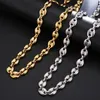 Chains Vintage Stainless Steel Coffee Bean Necklace For Men And Women 11mm 60cm Pig Nose Titanium Jewelry Gift285E