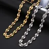 Chains Vintage Stainless Steel Coffee Bean Necklace For Men And Women 11mm 60cm Pig Nose Titanium Jewelry Gift212l