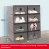 10pcs Shoes Boxes Set Multicolor Foldable Storage Plastic Clear Home Shoe Rack Organizer Stack Display pink Box