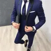 Kostüm Homme Evlilik Lacivert Erkek Takım Elbise Slim Fit 3 Adet Renkli Moda Smokin Balo Düğün Takımları Damat Blazer Terno Masculino X0608