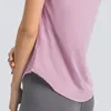 54 Summer Yoga Fitness Wear Women Sports Running Tops Enkel och lös slipning T Shorts-ärmad lätt andas andningsgymkläder9056568