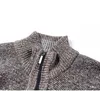 Aiopeson Slim Fit Cardigan Mężczyźni Stojak Kołnierz Casual Znosić Sweter Jesień Zima Biznes Ciepła Odzież 210918