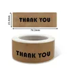 120pcs Roll Thank You Brown Paper Adhesive Stickers Business Gift Box Baking Envelope Bag Party Decor Label