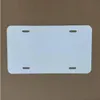 Sublimation Fournitures de bureau Plaque en aluminium Rectangle blanc Feuille d'aluminium DIY Plaques publicitaires à transfert thermique Logo personnalisé 15 * 30cm 4 trous