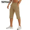 TACVASEN Pantaloni 3/4 estivi ad asciugatura rapida Pantaloncini leggeri multi-tasche casual da uomo Escursionismo all'aperto Tattico Cargo Nylon 220301