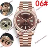 07 Couleur Waterproo glacé Montre 41mm 2813 Mécanique automatique Inoxydable Président Mode Hommes Montres Classique long diamant Wristw239U