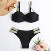 Sexy bikini push up badpak vrouw badmode vrouwen zwart wit zwemmen slijtage voor Braziliaanse bikinis set badpak vrouw 210406