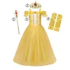 女の子のドレスの赤ちゃんガールドレス女の子の王女の衣装のための女の子の衣装のためのハロウィーンパーティーコスプレカーニバル子供Prom Gown Tutuロングアクセサリー