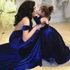 Schattig koningsblauw bloem meisje jurk halter baby meisjes pageant jurken prinses baljurk kinderen bruidsjurken