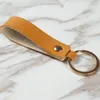 Moda Negócio PU Principal Anel de Couro Chaveiro Chaveiro Anéis Fit DIY Círculo Pingente Titular Carro Keyrings Jóias Acessórios