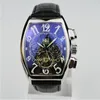 2021 Genève Luxury Leather Band Tourbillon Mechanical Men Watch Drop Day Skeleton Automatiska män tittar på gåvor204K