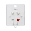 Stud 6pcs 14K véritable plaqué or boucles d'oreilles couronne pour les femmes délicates cubique zircon étoile gland cadeau