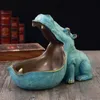 Decorative Objects & Figurines Big Mouth Hippo Figurine Key Bowl Home Resin Jewelry Holder #W0