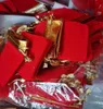 Pakoopie rood gouden rand sieraden gift wrap met flanel trouwtring bruiloft thanksgiving Halloween snoep verpakking tas huidige opbergtassen logo productie