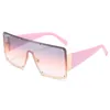 Fashion Large Oblong Women Oversize Sunglasses With Handbag Pattern Legs And One Piece Lenses Cover Frame Rivets Fixed