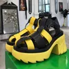 Dress Shoes Summer Colorful Thick Sole Gladiator Sandals Women Weave Ankle Wrap Woman High Platform 9cm