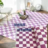 Tapis rétro tapis à carreaux en noir et blanc violet / vert / bleu / rose / jaune tapis de tapis salon chambre marocde marocie moelleuse