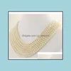 Beaded Necklaces & Pendants Jewelry 8-9Mm Natural South Seas White Pearl Necklace 72 Inch 14K Gold Clasp Drop Delivery 2021 Nuzgk