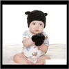 Kapelusze Akcesoria Dziecko Dzieci Kropla Dojazdowa 2021 018 Miesiące Dzianiny Hatsgloves Cute Toddler Baby Caps Jesień Zima Miękki Ciepły Czapka Inda