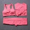 3 Piece Outfit de esporte para as mulheres juram workout roupas ginásio roupas yoga set terno fitness 210802