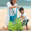 Mesh Beach Bag Fällbara Sand Beach Väskor Totes Toys Handdukar Sand Away Organizer Storage Bags Grocery Picnic Tote