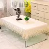 Beige oval tablecloths floral embroidered lace decorative party wedding cloth home round/rectangle dinning cover 210626