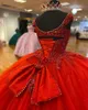Robes de xv a￱os Mexicanos perles rouges robe de Quinceanera robes de bal 2022 doux 16 robe pour fille fête