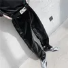 Men's Suits & Blazers 2022 Autumn Net Trend Personality Streetwear Bright PU Leather Trousers Side Tight Waist Loose Casual P253Q