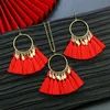Necklace Earrings Set & 2022 Hand-woven Tassel Ethnic Bohemian Round Sweater Chain