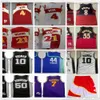 Retro Baskeball 44 Pistol Pete Maravich Jersey zszył Dikembe Mutombo Spud Webb Steve Smith Dennis Rodman David Robinson Jerseys White Red Shorts