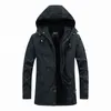 Hommes coton veste d'hiver rembourré mi-longueur vêtements chauds manteaux de neige coupe-vent multi-poches marque Parka 211126