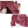 Fingerless Gloves 1pair Female Winter Warm Cycling Crochet Knit Warmer Mittens Fashion Women Fingerless/Mitten Plush Ball Accessories