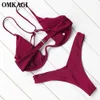 Omkagi Marka Brazylijski Bikini Swimsuit Sexy Push Up Siatek Bathing Suit Beachwear Underwire Bikinis Set Swimwear Kobiety 210702