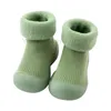 First Walkers Kids Toddler Shoes Baby Boys Girls Solid Winter Warm Knit Soft Sole Rubber Socks Slipper Stocking Toddlers ShoesFirst