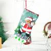 Weihnachtsdekorationen 2022 Jahre Strümpfe Socken mit Schneemann Santa Elch Bär Druck Weihnachten Süßigkeiten Geschenk Tasche Kamin Baum Dekoration