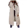Kadın Ceketler 2021 Uzun Kış Ceket Yelek Hood Kollu Ile Sıcak Aşağı Palto Cepler Kapitone Açık Ceket Hafif