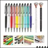 Schrijfbenodigdheden school business industrial12-in-1 crystal 10 stks en 2 stks grote pen metalen balpen mode meisjes bling diamant pennen voor uit