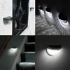 2pcs solar 6LED outdoor night lamp semicircle fence light black and white wall light water drop stair step lights255u