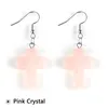 Cross Turquoises Rose Crystal Quartz Tiger Eye Opal Stone Charms Dangling Earrings Amethysts Hanging Earring Fashion Women Jewelry