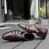 Italiaanse stijl mode echte lederen sandalen voor mannen zakelijke jurk sandalen handgemaakte lederen schoenen mannen sandalias big size 3547 y7492167