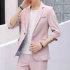Vêtements d'été 2019 Mentes décontractées pantalon Blazer Glitter Costume Men Hommes Slim Fit Robe Côtes courtes Suit Velvet Blazers Fixers X0909