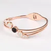 Mode 316 Rostfritt st￥l Rose Gold Crystal Spring Bangle -armband Nickelfria smycken f￶r kvinnors presentdesign