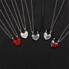 2pc Magnetic Couple Heart Matching Necklace Pendant Distance Faceted Charm Lover Necklaces Bracelet Magnet Attract Valentine's Day Friendship Gift G119NKGT