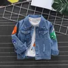 Fashion Girl Denim Jacket Baby Clothes Teen Print Coat Outwear Big Kids Cartoon Cowboy s 211204