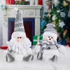 Merry Christmas Ornaments Dolls Figures Santa Claus Snowman Toys Xmas Tree Ornaments År Dekorationer 2022 Navidad Gift 211104