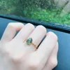 Lamoon natural verde musgo ágata anel para mulheres vintage pedras preciosas anéis 925 prata esterlina banhado a ouro jóias acessórios ri007 225942658
