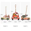 Christmas Tree Hanging Ornaments Wooden Car Pendant New Year Gifts Xmas Accessories Home Decorations XBJK2109