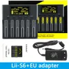 Litokala Lii-S6 Caricatore della batteria 18650 Caricatore a 6 slot Rilevamento auto-polarità per 18650 26650 21700 14500 10440 16340 CR123AAA AAA 1.2V 3,7V batterie