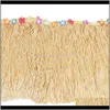 Hawaiian Luau Beige Flower Grass Garden Strand Party Cover Decor CI7IR D2BWR